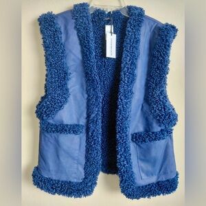 Blue Shearling Vest